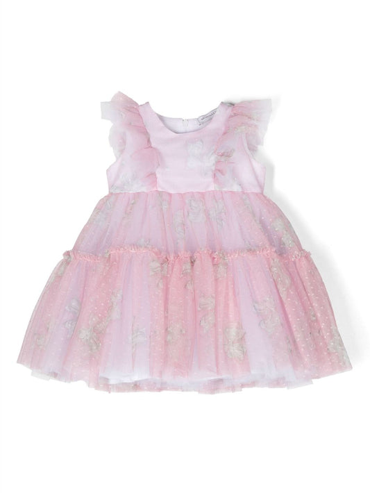 Flared dress with round neckline Monnalisa