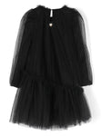 Black midi asymmetric dress MONNALISA