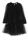 Black midi asymmetric dress MONNALISA