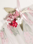 Dress en rose color floral print MONNALISA