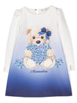 Blue dress with MONNALISA bear motif