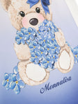 Vestido en color azul con motivo de oso MONNALISA