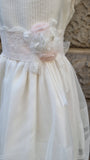 فستان المناولة L112 مع زهور عند الخصر وأكمام قصيرة من MARLA
