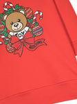 Ropa para niñas -  vestido rojo con oso de Navidad de la marca MOSCHINO