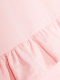 ملابس الأطفال - فستان على شكل سويت شيرت وردي اللون مع شعار MOSCHINO مطبوع