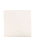 Beige blanket with logo print FENDI