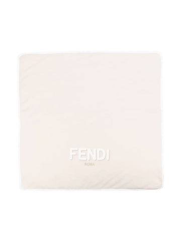 Beige blanket with logo print FENDI