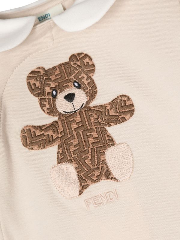 Kit de punto beige con osito de la marca Fendi Kids para bebé