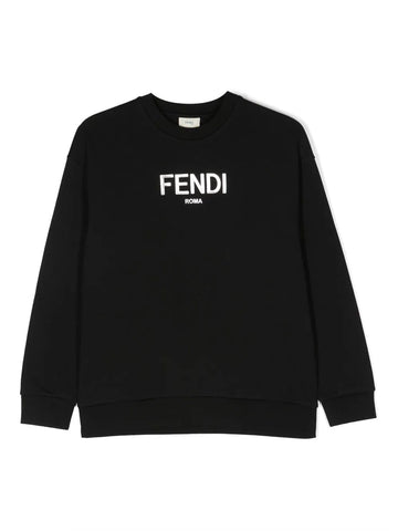 Fendi Kids كنزة برقبة دائرية وطبعة شعار الماركة