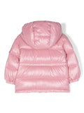 Hooded coat with logo patch MONCLER