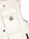 White quilted waistcoat with hood and logo MONCLER