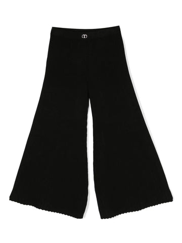 Girls' clothing - wide pants with TWINSET logo plaque