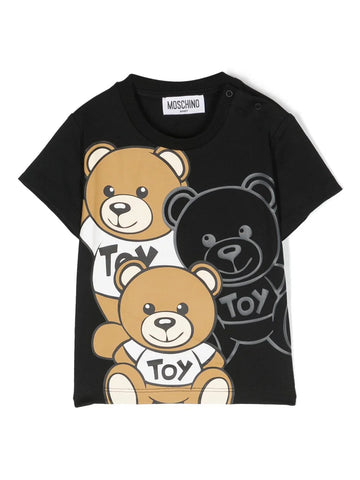 Camiseta negra con estampado Teddy Bear MOSCHINO