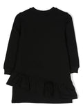 Black sweatshirt style dress with logo print MOSCHINO