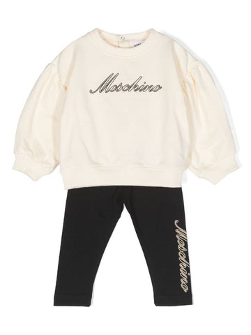 Girls' clothing - milky white and black set with MOSCHINO logo