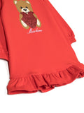 Vestido rojo con manga larga con logo estampado MOSCHINO