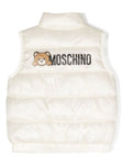 ملابس الأطفال - سترة بيضاء مع طباعة تيدي بير موسكينو