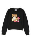 Black sweatshirt with bear print and logo MOSCHINO