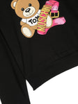 Black sweatshirt with bear print and logo MOSCHINO
