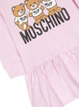 Light pink long sleeve dress with logo print MOSCHINO