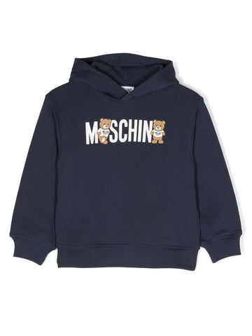 Childrenswear - blue sweatshirt with MOSCHINO logo