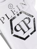 Camiseta blanca óptico con logo estampado Philipp Plein