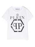 Optical white T-shirt with Philipp Plein logo print