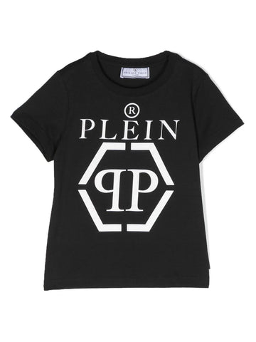 Camiseta negra con estampado de logo Philipp Plein
