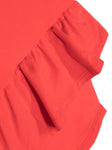 Red sweatshirt style dress with logo print MOSCHINO