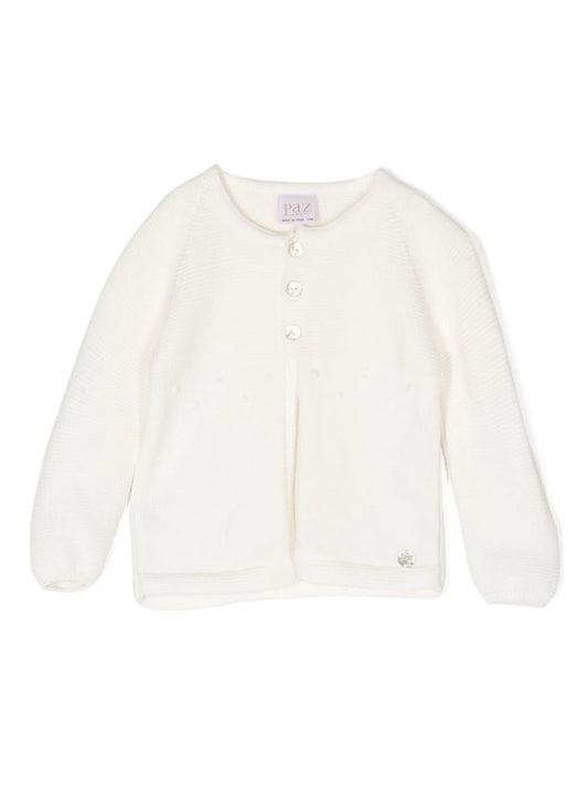 Chaqueta con gorro de punto calado Paz Rodriguez