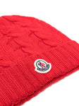 Gorro rojo con aplique del logo MONCLER