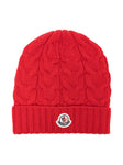 Gorro rojo con aplique del logo MONCLER