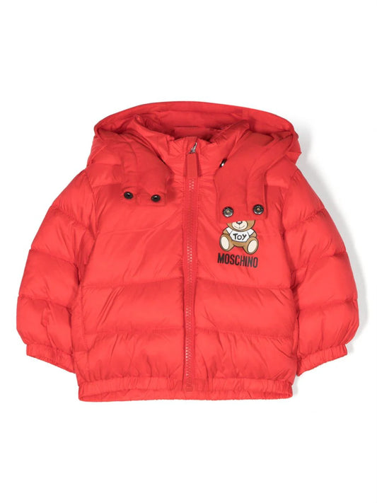 Teddy Bear padded hooded RED jacket MOSCHINO