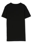 ملابس الأطفال - تي شيرت أسود مع طباعة شعار Philipp Plein