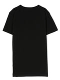ملابس الأطفال - تي شيرت أسود مع طباعة شعار Philipp Plein