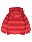 Jacket - down jacket with logo patch and hood MONCLER