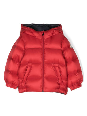 Jacket - down jacket with logo patch and hood MONCLER