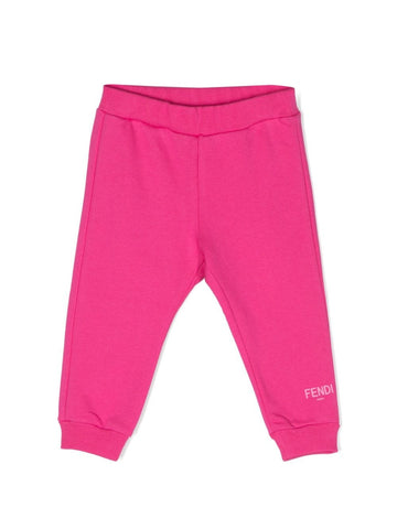 Pantalón de chándal color fucsia con logo estampado Fendi Kids