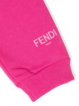 بنطال رياضي باللون الفوشيا مع طبعة شعار Fendi Kids