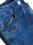 Straight jeans with embroidered logo MONNALISA