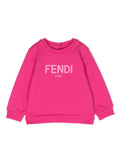 Fuchsia sweatshirt with logo print Fendi Kids