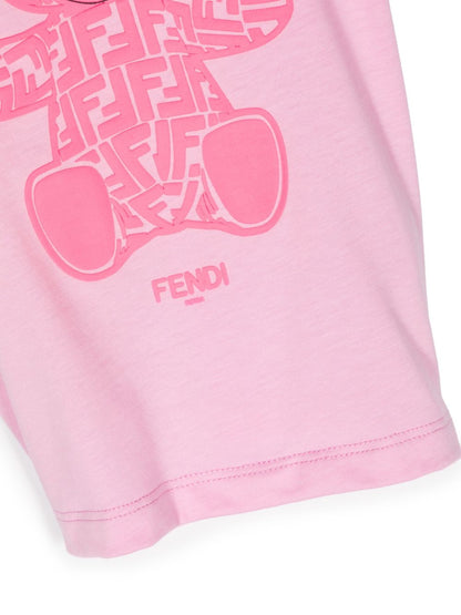 Camiseta rosa Fendi Kids para niña