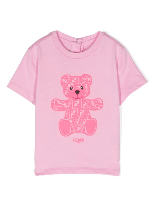 Camiseta rosa Fendi Kids para niña