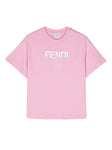 Pink T-shirt with Fendi Kids logo