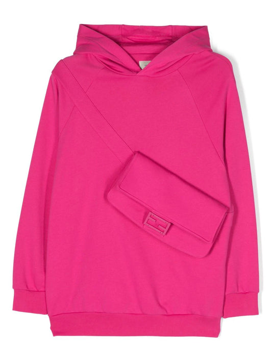 Sudadera con capucha fucsia Fendi Kids para niña