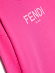 Fuchsia pink sweatshirt with logo print Fendi Kids
