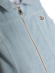 Short light blue dress with MONCLER logo patch