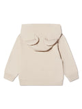 Sudadera color beige con capucha y motivo de oso Fendi Kids