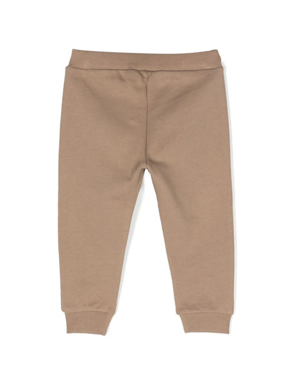 Pantalón para bebé niño de chándal beige con logo estampado Fendi