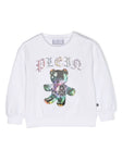 Ropa para niñas - sudadera blanca con logo estampado Philipp Plein